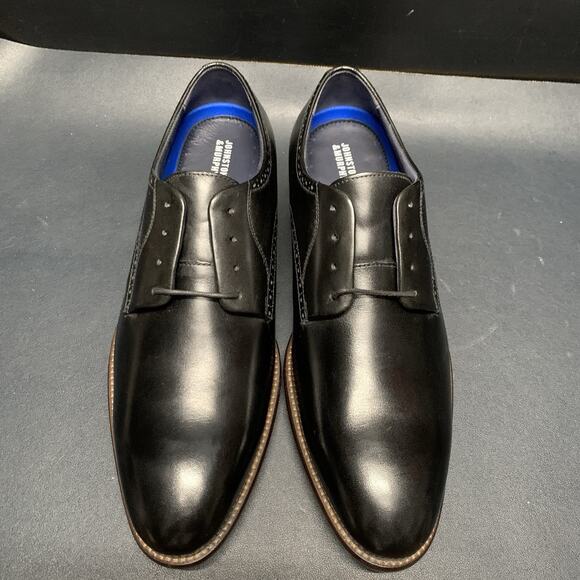Johnson & Murphy Black Leather Dress Shoes Mens 11.5, 59-2469 Stockton Plain Toe main image 5